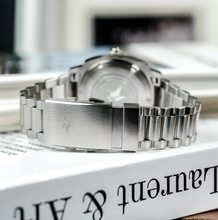 Load image into Gallery viewer, Belmont Dive Watch Orange Dial on Steel Bracelet