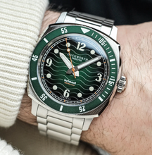 Load image into Gallery viewer, Belmont Dive Watch Green Dial on Steel Bracelet
