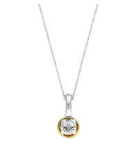 Load image into Gallery viewer, Ti Sento Cubic Zirconia Pendant Gold Plated