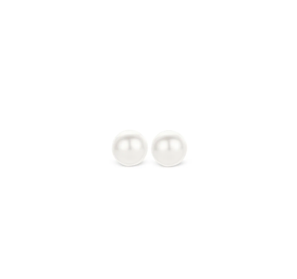 Ti Sento White Pearl Earrings 6MM, view 2
