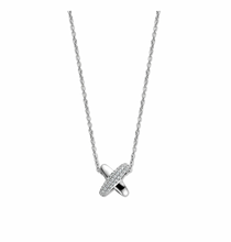Load image into Gallery viewer, Ti Sento Silver Cubic Zirconia Link Necklace