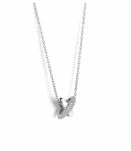 Load image into Gallery viewer, Ti Sento Silver Cubic Zirconia Link Necklace