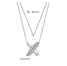Load image into Gallery viewer, Ti Sento Silver Cubic Zirconia Link Necklace