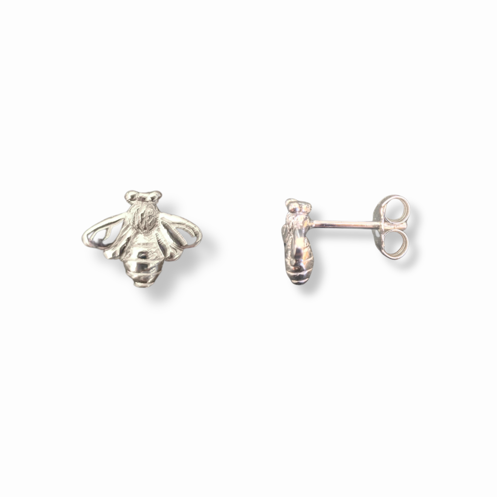 Sterling Silver Bee Stud Earrings