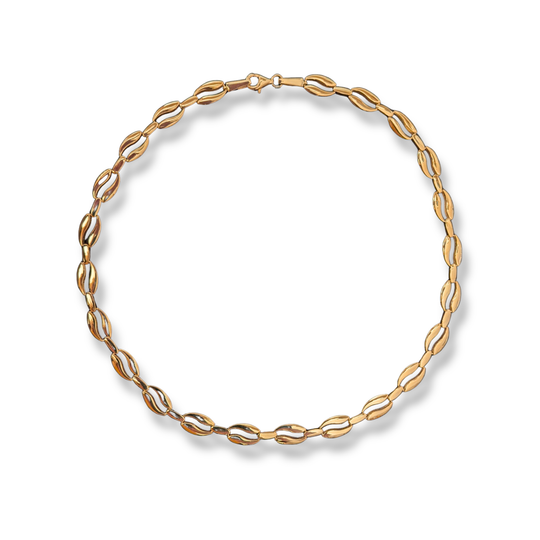 Gold Vermeil Coffee Bean Link Collar Necklace