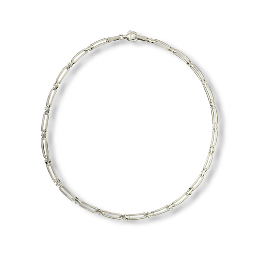 Sterling Silver Mixed Finish Collar Necklace