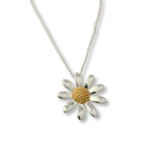 Sterling Silver Daisy Pendant, view 2