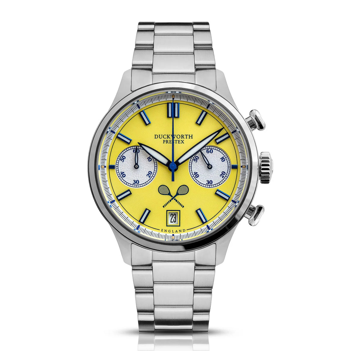 Lostock Quartz Chronograph Yellow Tennis Dial Stainless Strap