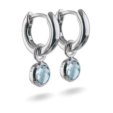 Load image into Gallery viewer, Small Sterling Silver Hoop Earrings with natural gemstone charms