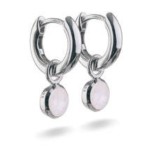 Load image into Gallery viewer, Small Sterling Silver Hoop Earrings with natural gemstone charms