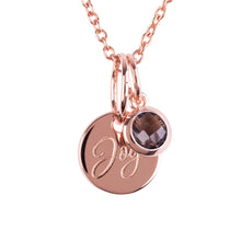 Load image into Gallery viewer, 18ct Rose Gold Vermeil "Joy" Pendants