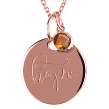 Load image into Gallery viewer, 18ct Rose Gold Vermeil "Hope" Pendants