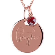 Load image into Gallery viewer, 18ct Rose Gold Vermeil "Hope" Pendants