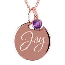 Load image into Gallery viewer, 18ct Rose Gold Vermeil "Joy" Pendants