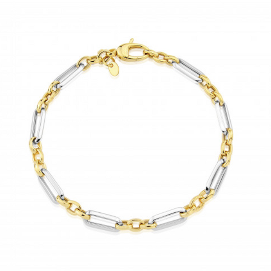 9ct Yellow and White Gold Link Bracelet