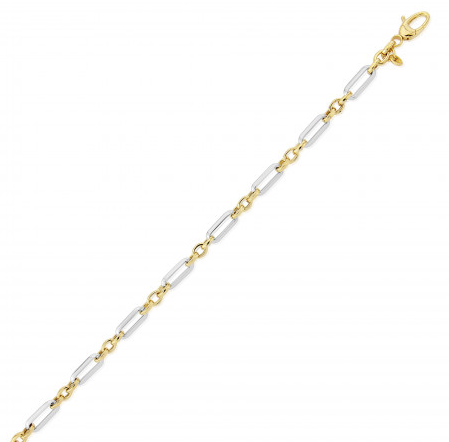 9ct Yellow and White Gold Link Bracelet, view 2