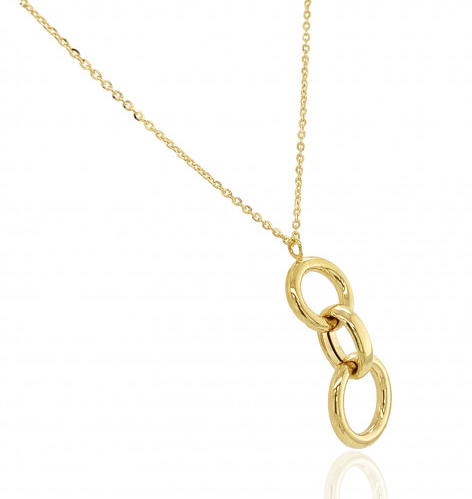 9ct Circles Pendant Necklace, view 2
