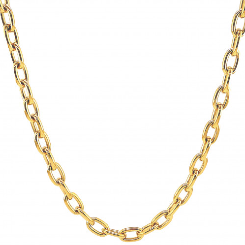 9ct Solid Yellow Gold Oval link Necklace