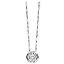 Load image into Gallery viewer, Fine Chain Necklace with Cubic Zirconia Hand Set Pendant