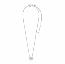 Load image into Gallery viewer, Fine Chain Necklace with Cubic Zirconia Hand Set Pendant