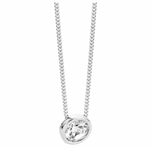 Load image into Gallery viewer, Fine Chain Necklace with Cubic Zirconia Hand Set Pendant