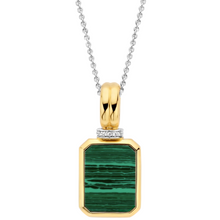Load image into Gallery viewer, Gold Plated Silver and Rectangular Malachite Pendant
