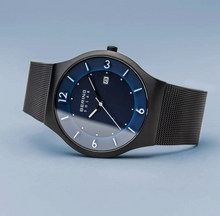 Load image into Gallery viewer, Solar Brushed Black and Sapphire Faced Men's Bering Watch