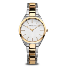 Load image into Gallery viewer, Ultra Slim Ladies Polished Silver/Gold Bering Watch