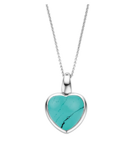 Load image into Gallery viewer, Ti Sento Sterling Silver and Turquoise Heart Pendant