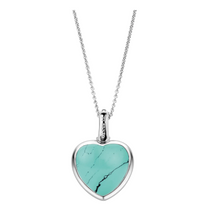 Load image into Gallery viewer, Ti Sento Sterling Silver and Turquoise Heart Pendant