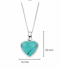 Load image into Gallery viewer, Ti Sento Sterling Silver and Turquoise Heart Pendant