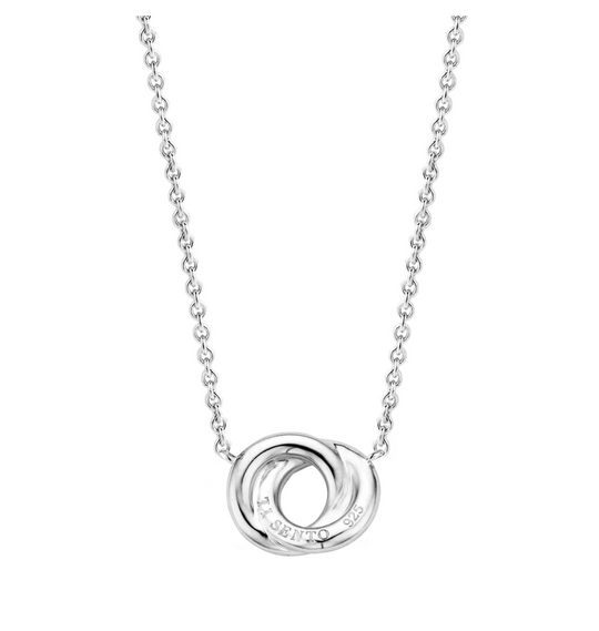 Ti Sento Cubic Zirconia Silver Infinity Necklace, view 4