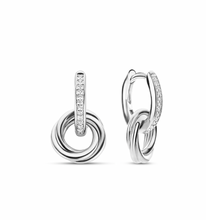 Load image into Gallery viewer, Sterling Silver Elegant Twisted Circle Drop Earrings