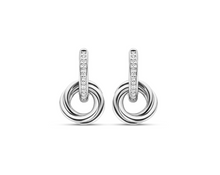 Load image into Gallery viewer, Sterling Silver Elegant Twisted Circle Drop Earrings