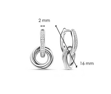 Load image into Gallery viewer, Sterling Silver Elegant Twisted Circle Drop Earrings