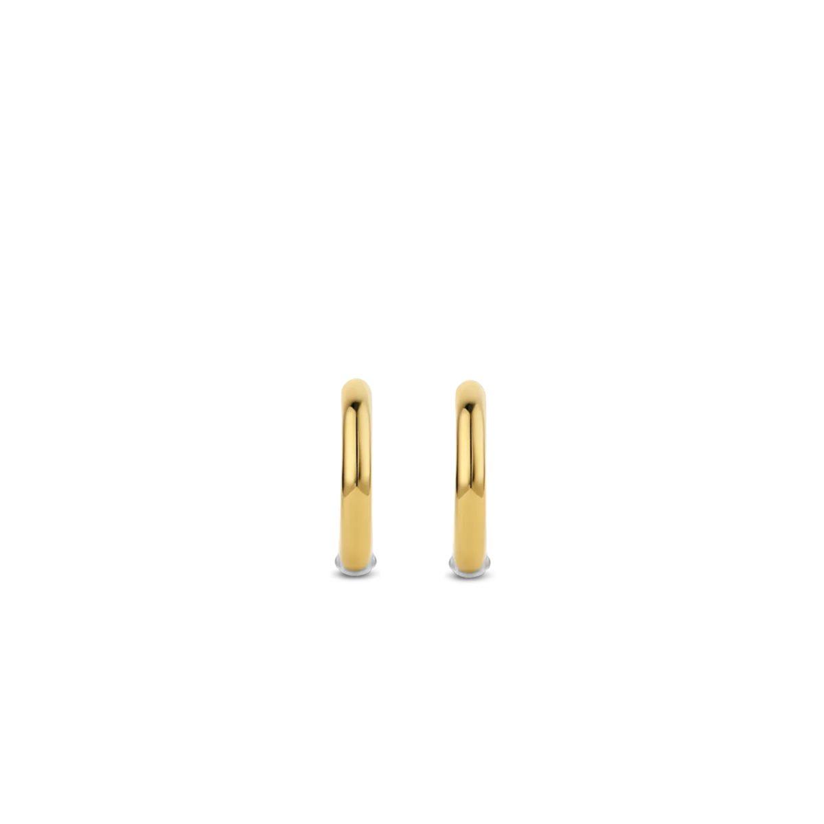 Small Silver Yellow Gold plated Hoop Earrings, view 5