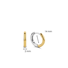 Load image into Gallery viewer, Small Silver Yellow Gold plated Hoop Earrings