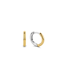 Load image into Gallery viewer, Small Silver Yellow Gold plated Hoop Earrings