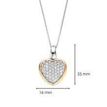 Load image into Gallery viewer, Ti Sento Silver & Vermeil Pave set Cz Heart Pendant