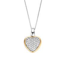 Load image into Gallery viewer, Ti Sento Silver & Vermeil Pave set Cz Heart Pendant
