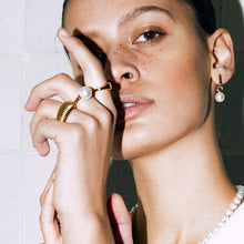 Load image into Gallery viewer, Ti Sento Sterling Silver Gold Plated Pearl Earrings