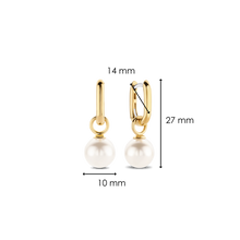 Load image into Gallery viewer, Ti Sento Sterling Silver Gold Plated Pearl Earrings