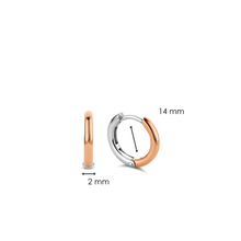 Load image into Gallery viewer, Small Silver Rose Gold plated Hoop Earrings