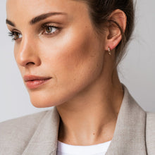 Load image into Gallery viewer, Small Silver Rose Gold plated Hoop Earrings