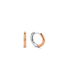 Load image into Gallery viewer, Small Silver Rose Gold plated Hoop Earrings