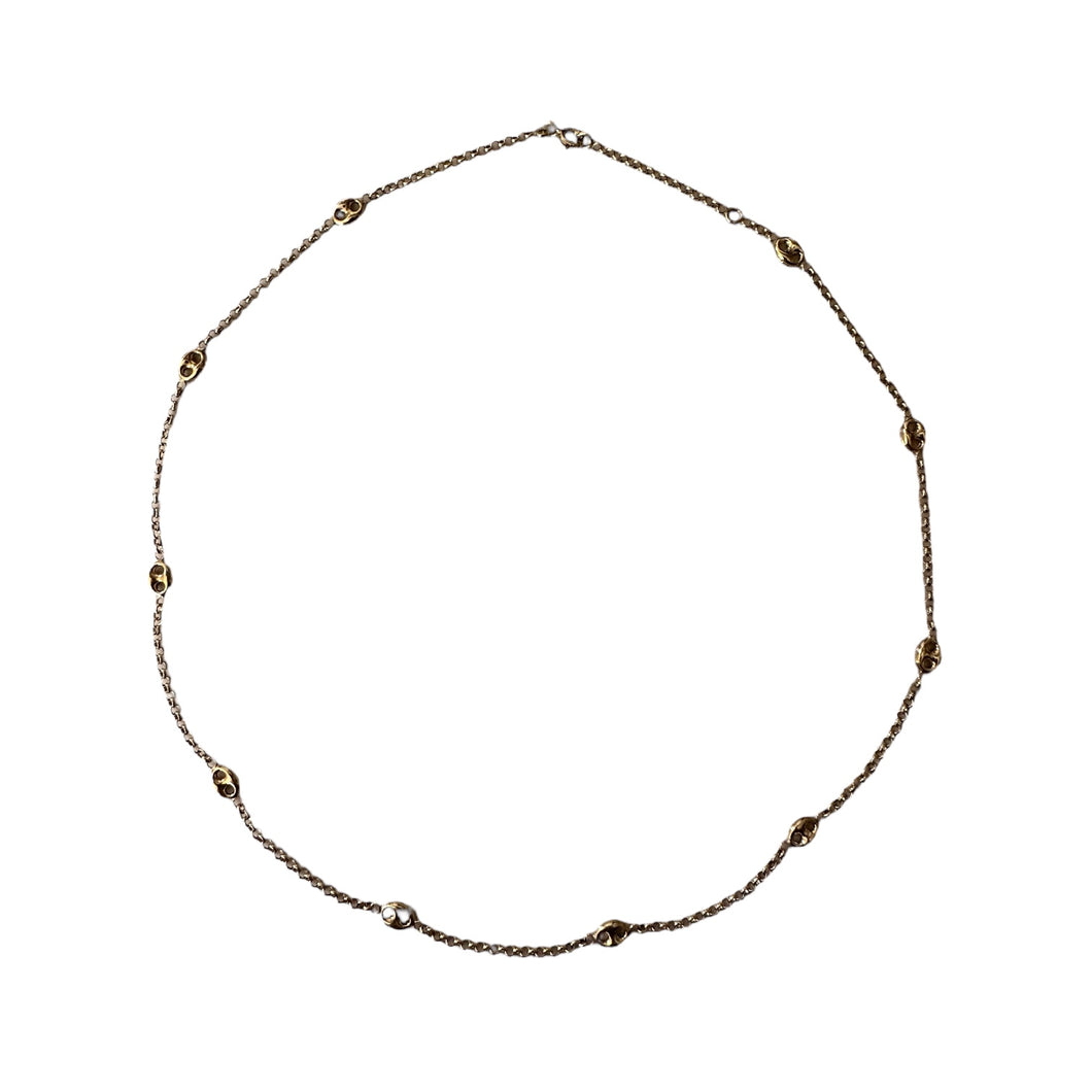 9ct  Yellow Gold station Necklace