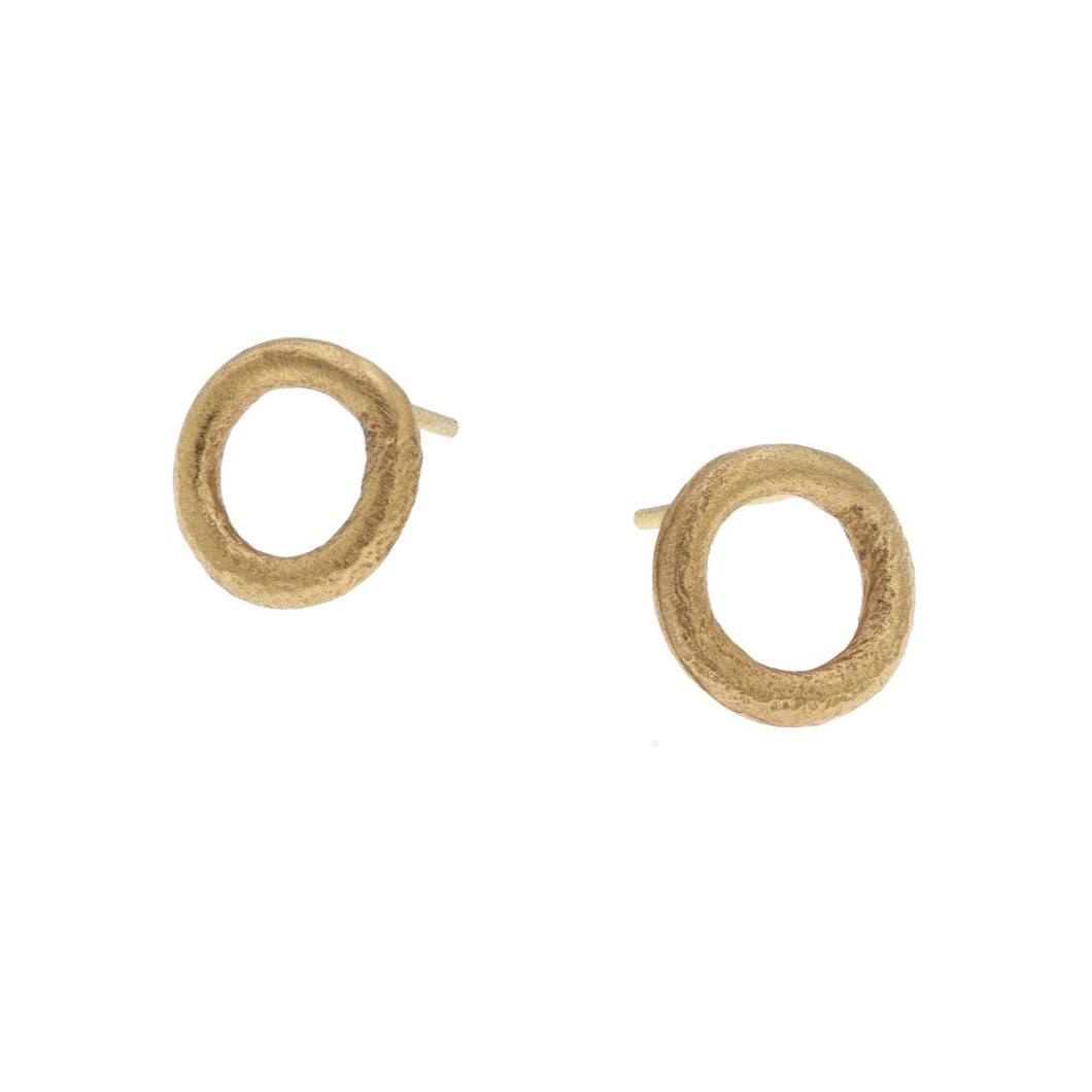 Small Circular Gold Plated Earrings