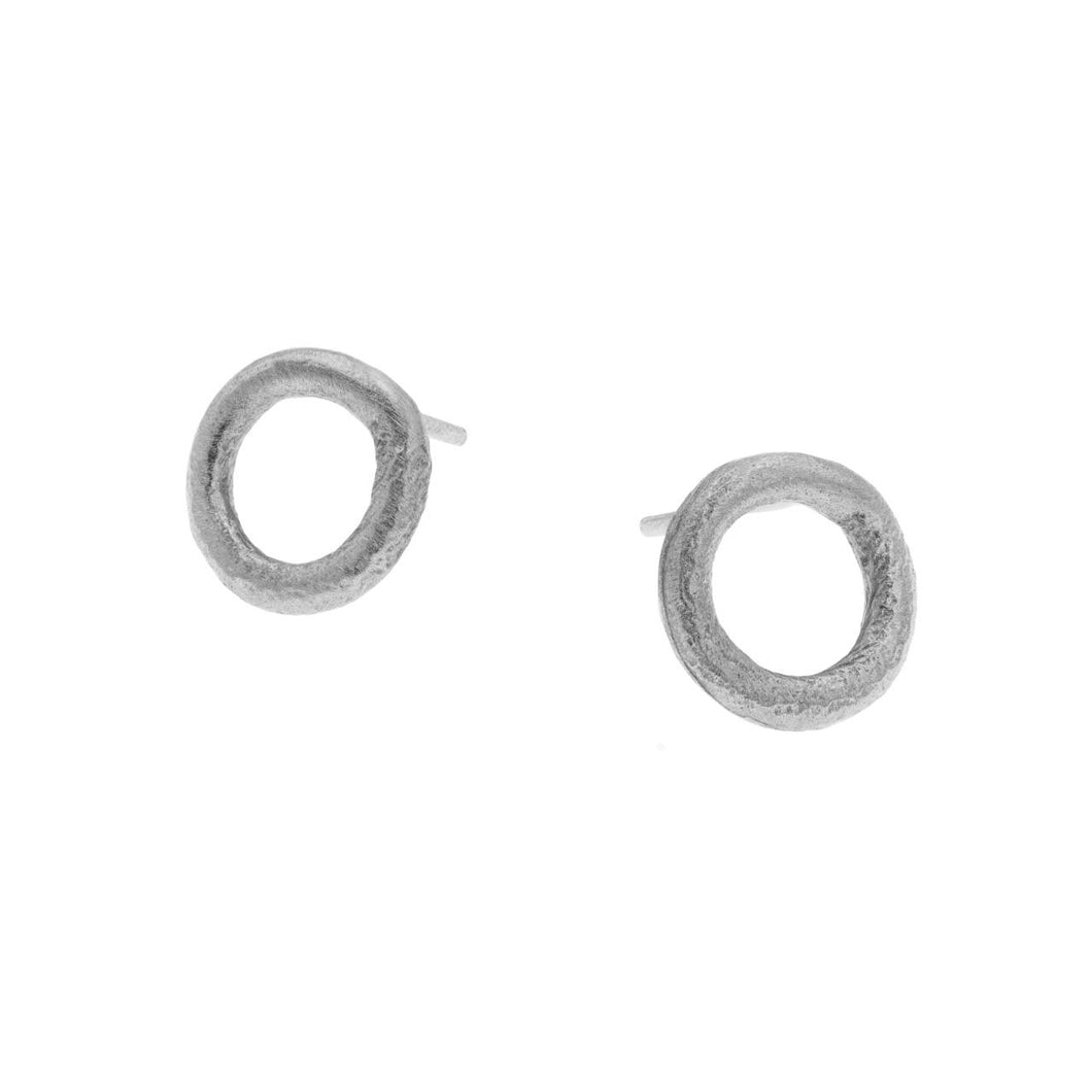 Small Circular Sterling Silver Earrings