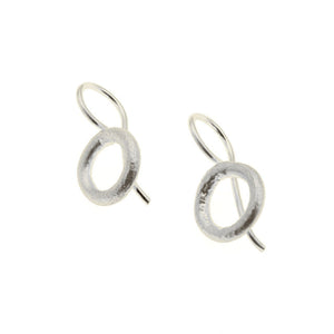 Textured Sterling Silver Circle Hook Earrings