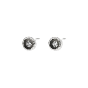 Sterling Silver Stud Earrings with Cubic Zirconia
